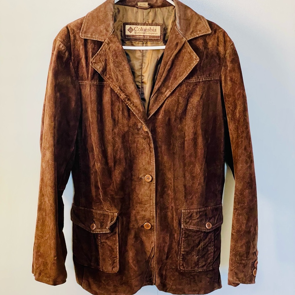 Vintage Columbia Women's Brown Suede Jacket / Blazer Sz XL